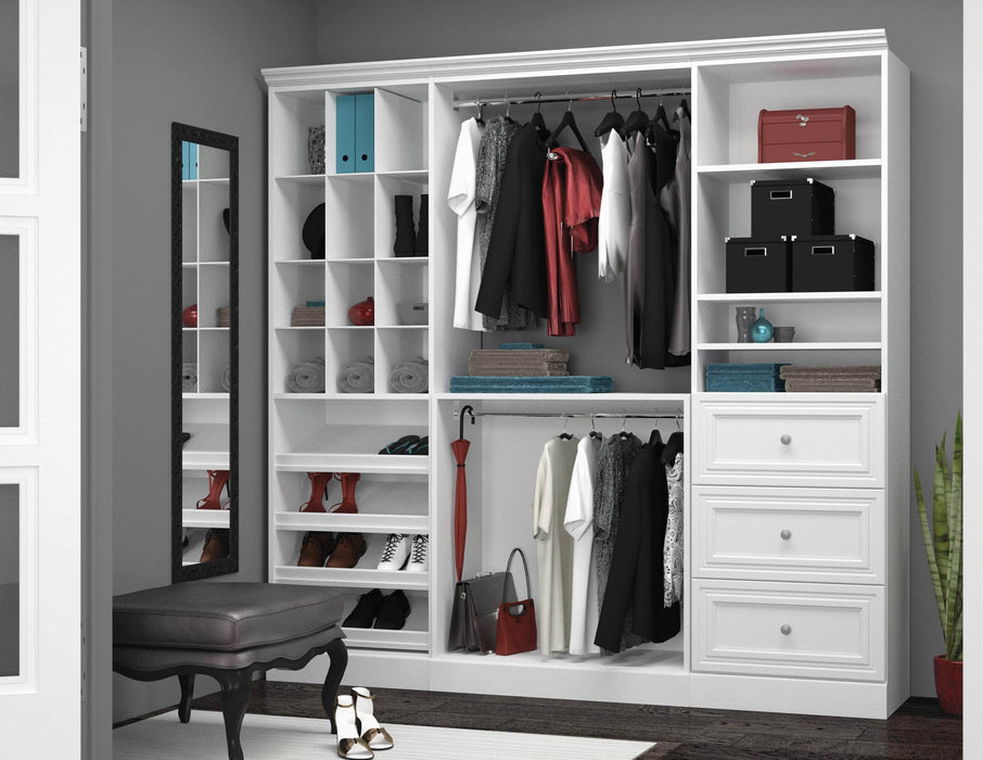 Bestar Closet Organizer Versatile 86“ Closet Organizer - Available in 3 Colors