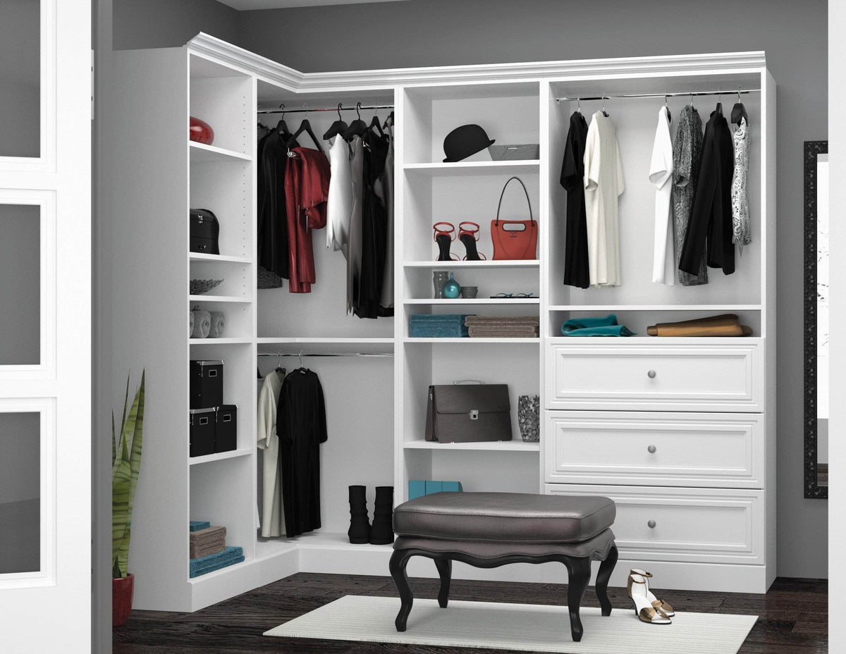 Versatile Walk-In Closet Organizer in White