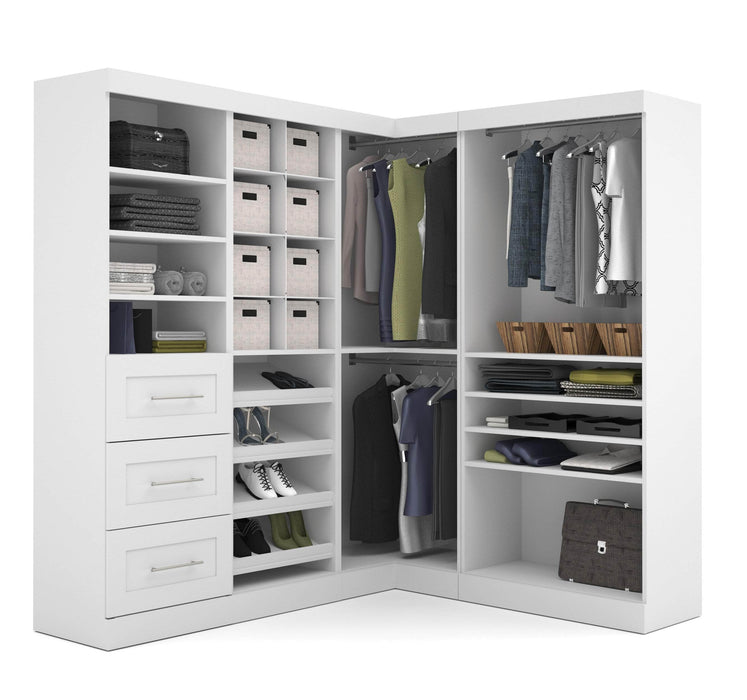 Bestar Closet Organizer White Pur 83W Walk-In Closet Organizer - Available in 2 Colors
