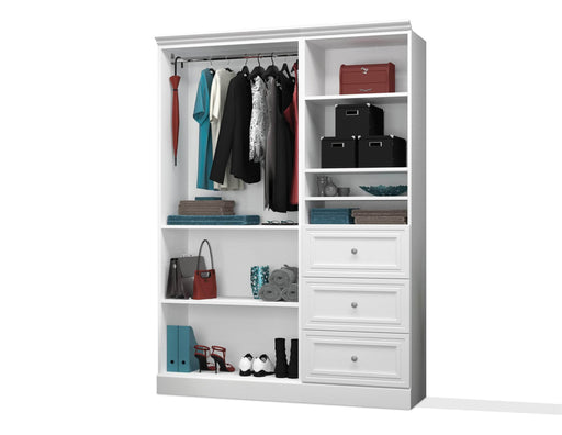 Bestar Closet Organizer White Versatile 61” Closet Organizer with Drawers - White