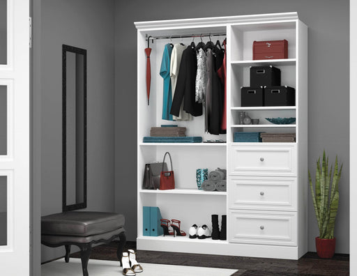Bestar Closet Organizer White Versatile 61” Closet Organizer with Drawers - White
