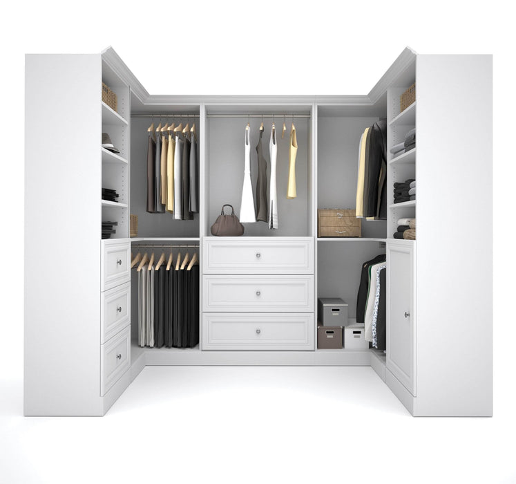 Bestar Closet Organizer White Versatile U-Shaped Walk-In Closet Organizer - Available in 2 Colors