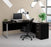 Bestar Deep Gray & Black Pro-Concept Plus Open Side L-Shaped Desk with Pedestal - Available in 2 Colors