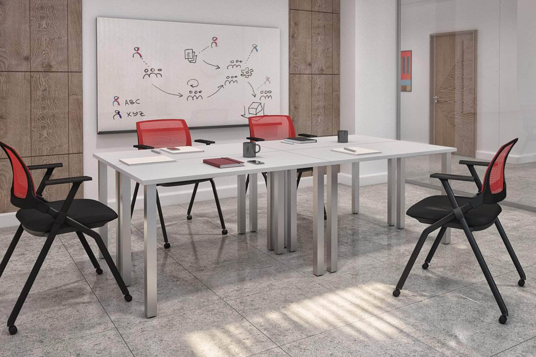 Bestar Desk Sets Universel 4-Piece Set Including four 24″ × 48″ Table desks with Square Metal Legs - Available in 3 Colors