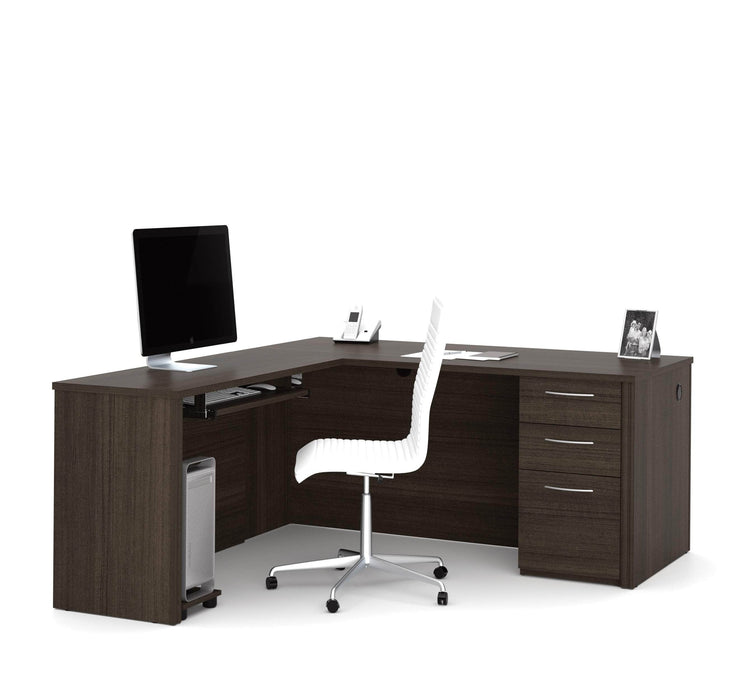 Embassy 66"W L-Shaped Desk with Pedestal - Available in 2 Colors