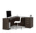 Bestar Desks Dark Chocolate Embassy 66W L-Shaped Desk With Pedestal - Available in 2 Colors