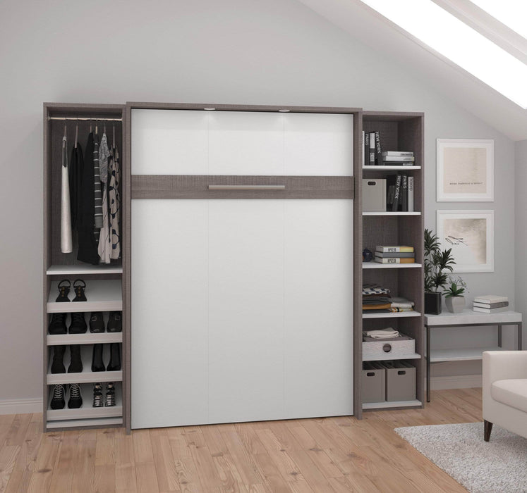 Bestar Full Murphy Bed Cielo Full Murphy Bed with 2 Storage Cabinets (98W) - Available in 2 Colors