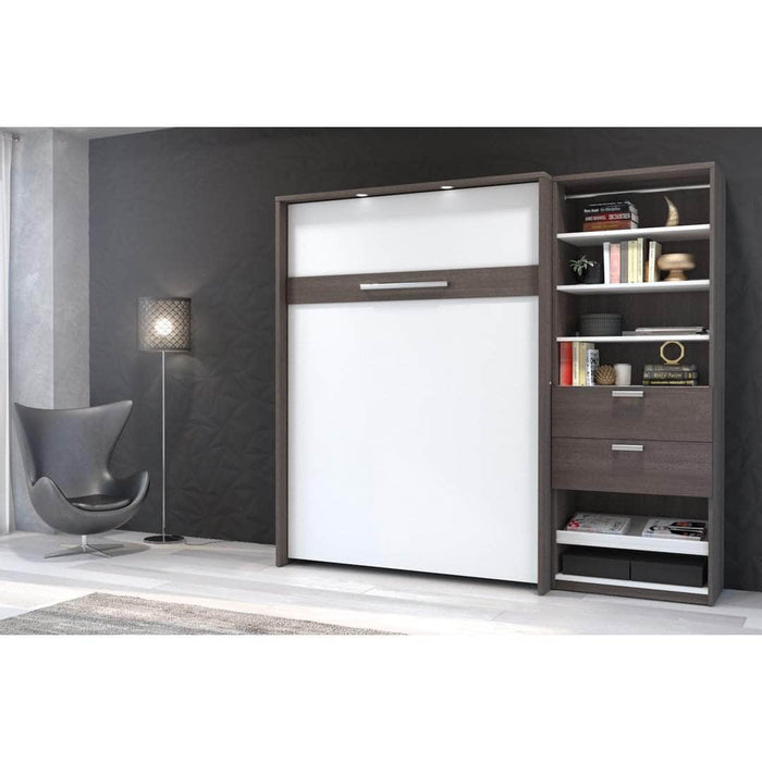 Bestar Full Murphy Bed Cielo Full Murphy Bed with Storage Cabinet (89W) - Available in 2 Colors