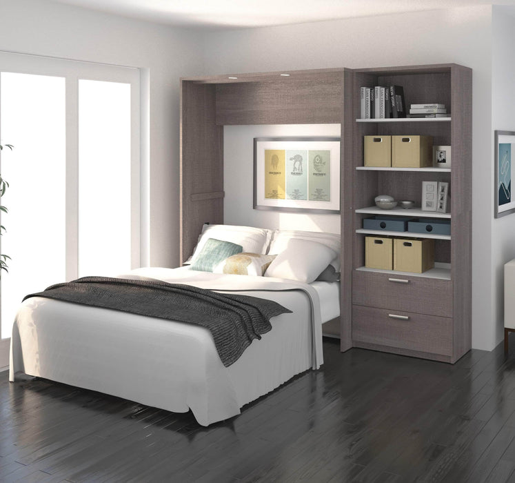 Bestar Full Murphy Bed Cielo Full Murphy Bed with Storage Cabinet (89W) - Available in 2 Colors
