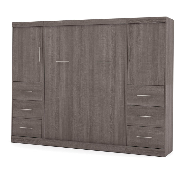 Bestar Full Murphy Bed Nebula  Full Murphy Bed and 2 Storage Units with Drawers (109W) - Available in 4 Colors