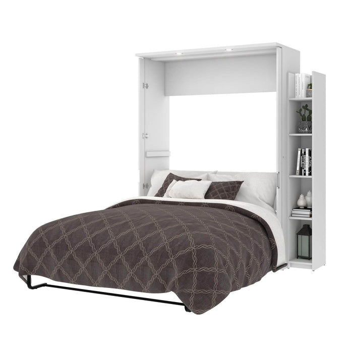 Bestar Full Murphy Bed White Lumina Full Murphy Bed and 1 Storage Unit (69”) - White