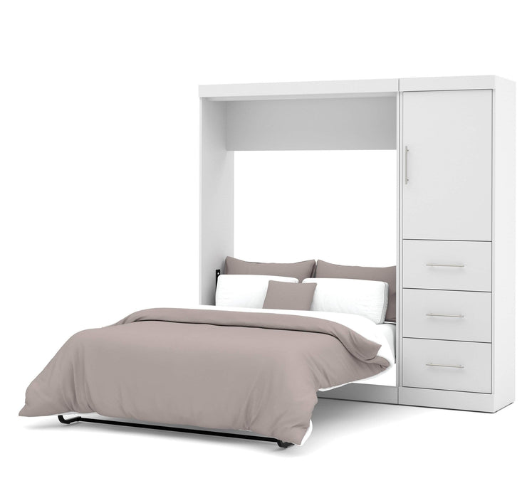 Bestar Full Murphy Bed White Nebula Full Murphy Bed and Storage Unit with Drawers (84W) - Available in 4 Colors