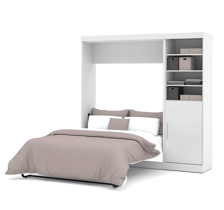 Bestar Full Murphy Bed White Nebula Full Murphy Bed with Storage Unit (84W) - Available in 4 Colors