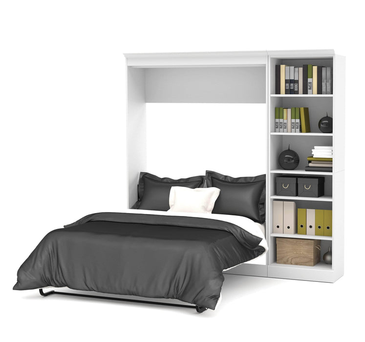Bestar Full Murphy Bed White Versatile Full Murphy Bed and 1 Storage Unit (84”) - White