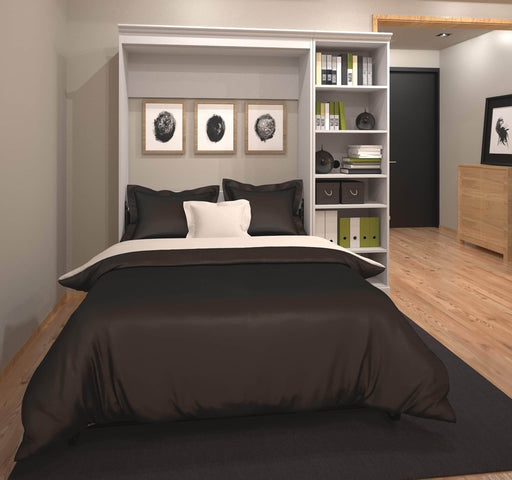 Bestar Full Murphy Bed White Versatile Full Murphy Bed and 1 Storage Unit (84”) - White