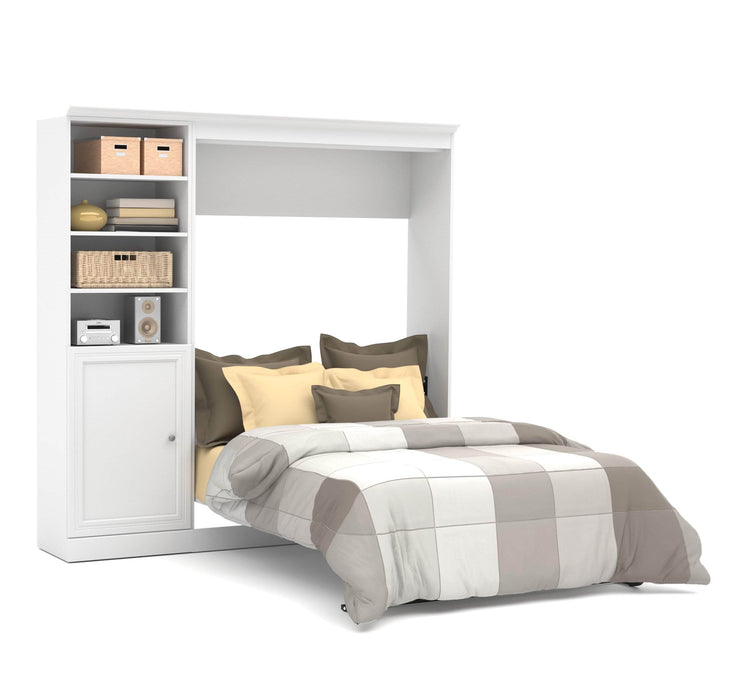 Bestar Full Murphy Bed White Versatile Full Murphy Bed and 1 Storage Unit with Door (84”) - White