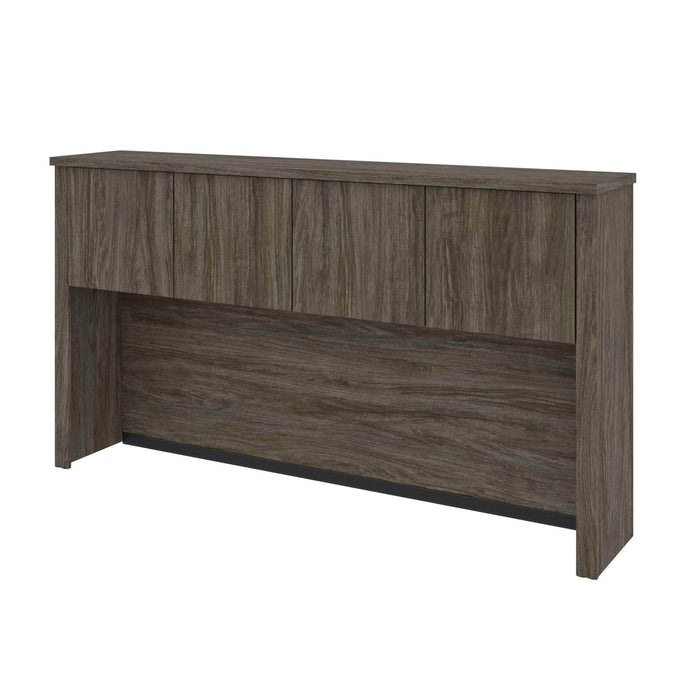 Bestar Hutch Walnut Gray Embassy Hutch for 66” Narrow Desk Shell - Available in 2 Colors