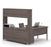 Bestar L-Desk Bark Gray Pro-Linea L-Shaped Desk with Hutch  - Bark Gray