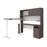 Bestar L-Desk Bark Gray & White Upstand 24” x 48” Standing Desk and 1 Credenza with Hutch - Available in 3 Colors