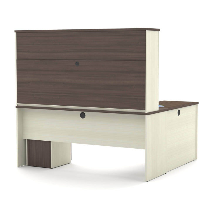 Bestar L-Desk Prestige + 72W L-Shaped Desk with Pedestal and Hutch - Available in 3 Colors