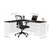 Bestar L-Shaped Desk with Pedestal - Available in 2 Colors