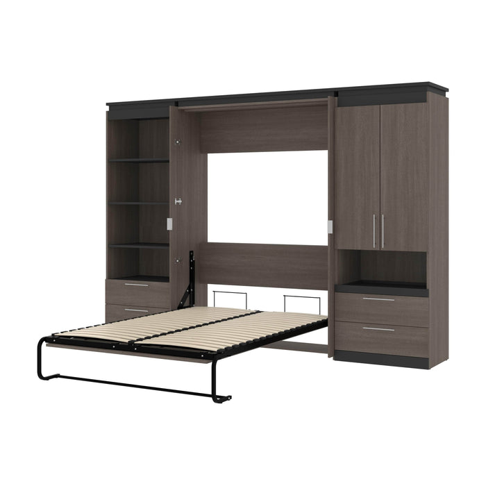 Orion 118"W Full Murphy Wall Bed with Multifunctional Storage and Drawers - Available in 2 Colors
