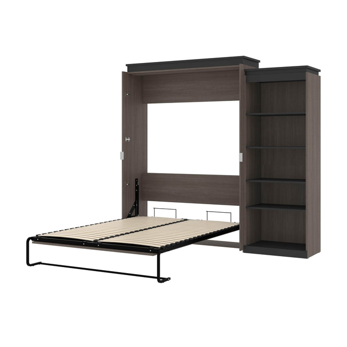 Bestar Murphy Beds Bark Gray & Graphite Orion Queen Murphy Bed With Shelving Unit - Available in 2 Colors
