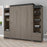 Bestar Queen Murphy Bed Orion 104W Queen Murphy Bed And 2 Narrow Shelving Units With Drawers (105W) In Bark Gray & Graphite