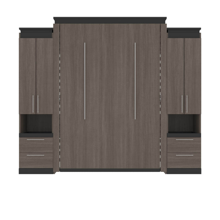 Bestar Murphy Beds Orion 104W Queen Murphy Bed And 2 Storage Cabinets With Pull-Out Shelves - Available in 2 Colors