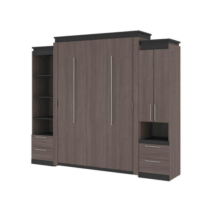 Bestar Murphy Beds Orion 104W Queen Murphy Bed And Narrow Storage Solutions With Drawers - Available in 2 Colors
