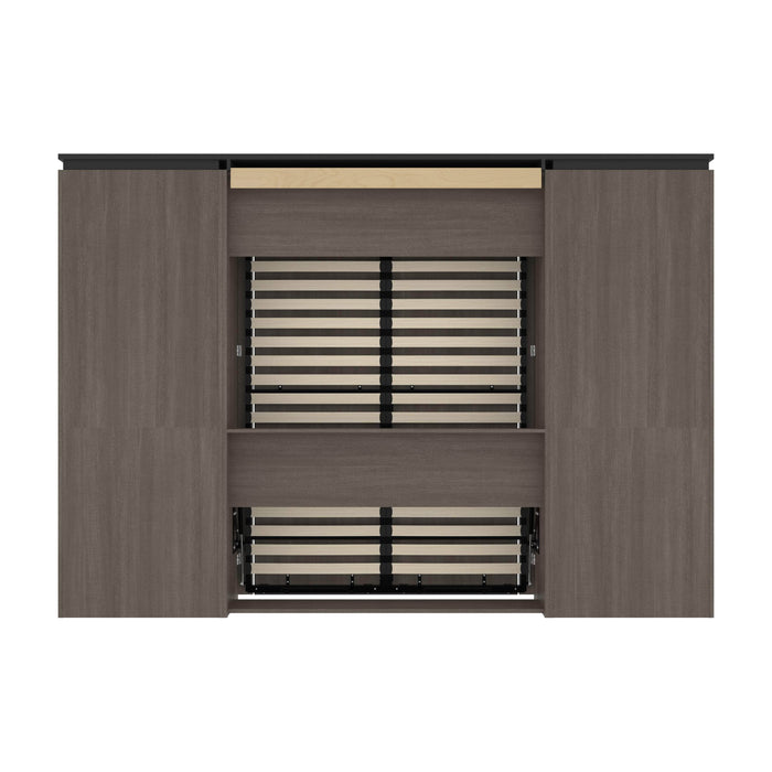 Bestar Murphy Beds Orion 118W Full Murphy Bed And 2 Storage Cabinets With Pull-Out Shelves - Available in 2 Colors