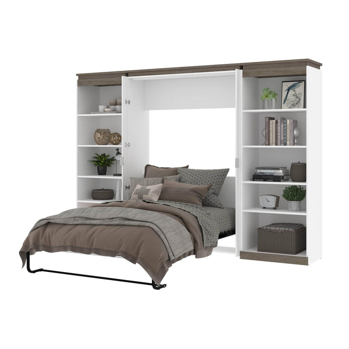 Bestar Murphy Beds Orion 118W Full Murphy Bed With 2 Shelving Units - Available in 2 Colors