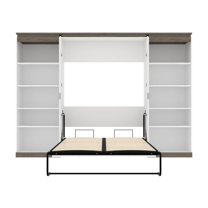 Bestar Murphy Beds Orion 118W Full Murphy Bed With 2 Shelving Units - Available in 2 Colors