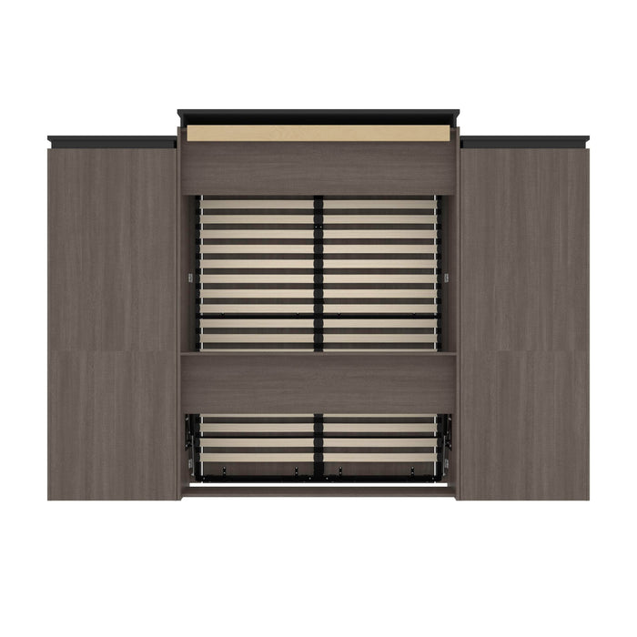 Bestar Murphy Beds Orion 124W Queen Murphy Bed And 2 Storage Cabinets With Pull-Out Shelves - Available in 2 Colors