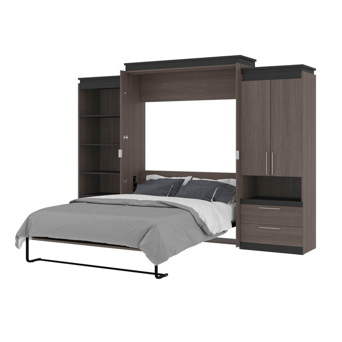 Bestar Murphy Beds Orion 124W Queen Murphy Bed With Multifunctional Storage - Available in 2 Colors