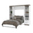 Bestar Full Murphy Bed Orion 98W Full Murphy Bed And 2 Narrow Shelving Units With Drawers (99W) In White & Walnut Gray