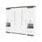 Bestar Full Murphy Bed Orion 98W Full Murphy Bed And 2 Storage Cabinets With Pull-Out Shelves (99W) In White & Walnut Gray