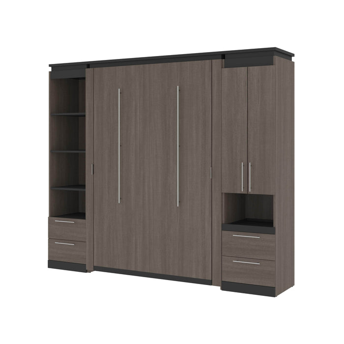 Bestar Murphy Beds Orion 98W Full Murphy Bed And Narrow Storage Solutions With Drawers - Available in 2 Colors