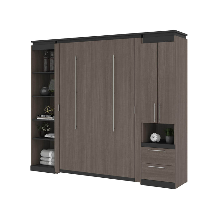 Bestar Murphy Beds Orion 98W Full Murphy Bed With Narrow Storage Solutions - Available in 2 Colors