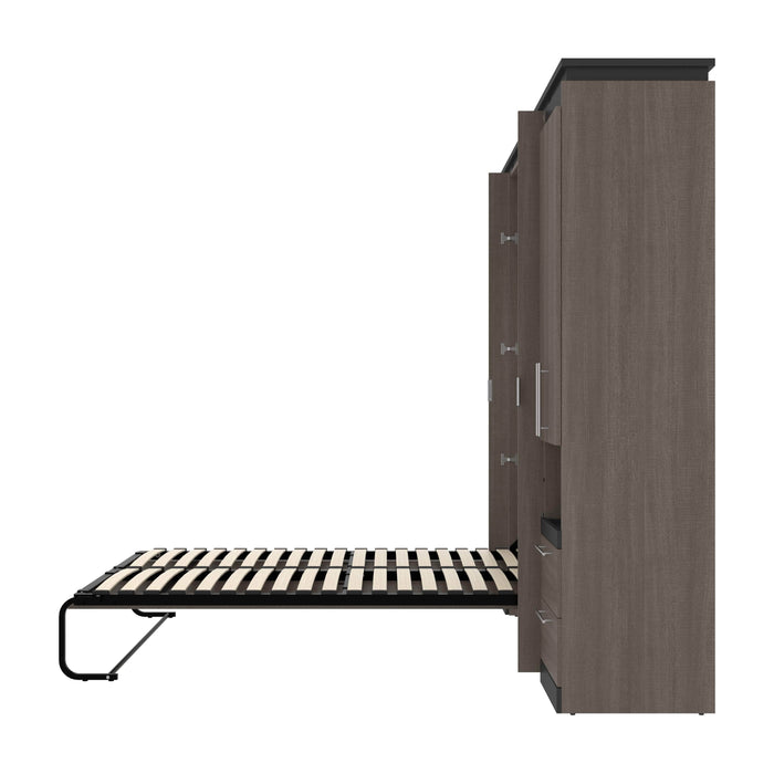 Bestar Murphy Beds Orion 98W Full Murphy Bed With Narrow Storage Solutions - Available in 2 Colors