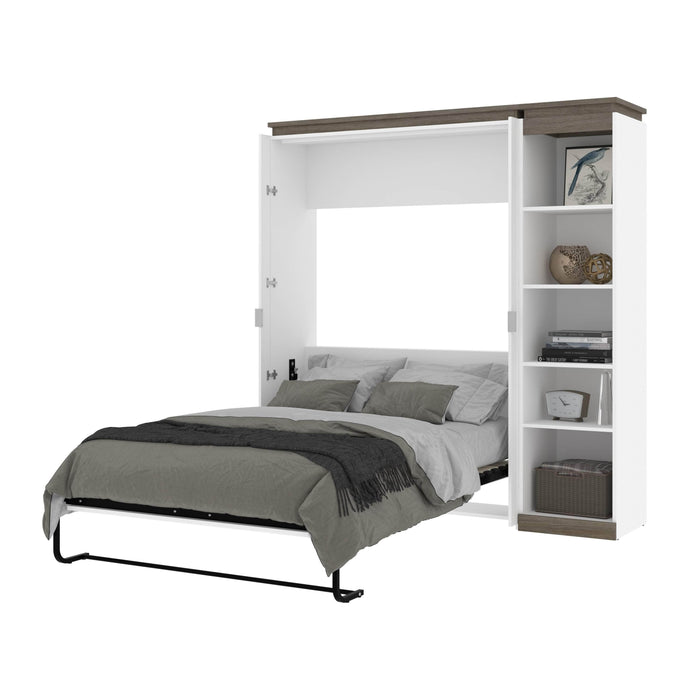 Bestar Murphy Beds Orion Full Murphy Bed With Narrow Shelving Unit - Available in 2 Colors