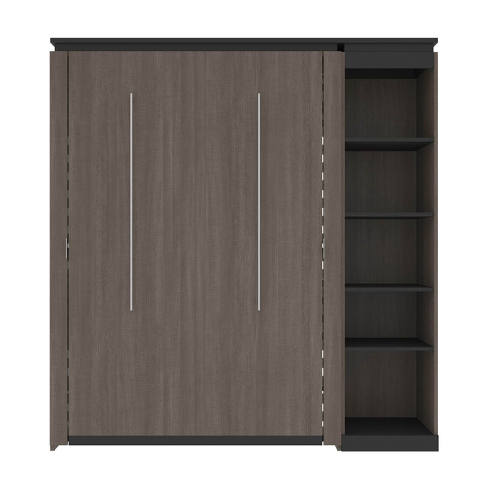 Bestar Murphy Beds Orion Full Murphy Bed With Narrow Shelving Unit - Available in 2 Colors