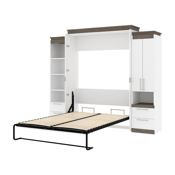 Orion 104"W Queen Murphy Wall Bed with Narrow Storage Solutions and Drawers - Available in 2 Colors