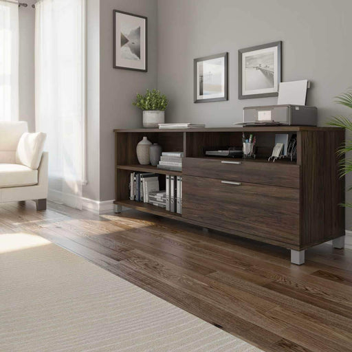 Bestar Oak Barrel Credenza with 2 Drawers - Available in 5 Colors