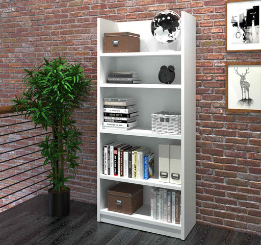 Pro-Linea Standard 5 Shelf Bookcase in White