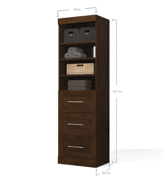 Bestar Pur 25” Storage Unit with 3 Drawers - Available in 3 Colors