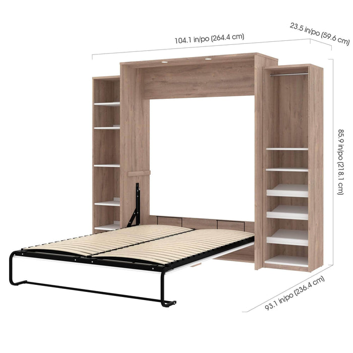 Bestar Queen Murphy Bed Cielo Queen Murphy Bed with 2 Storage Cabinets (104W) - Available in 2 Colors
