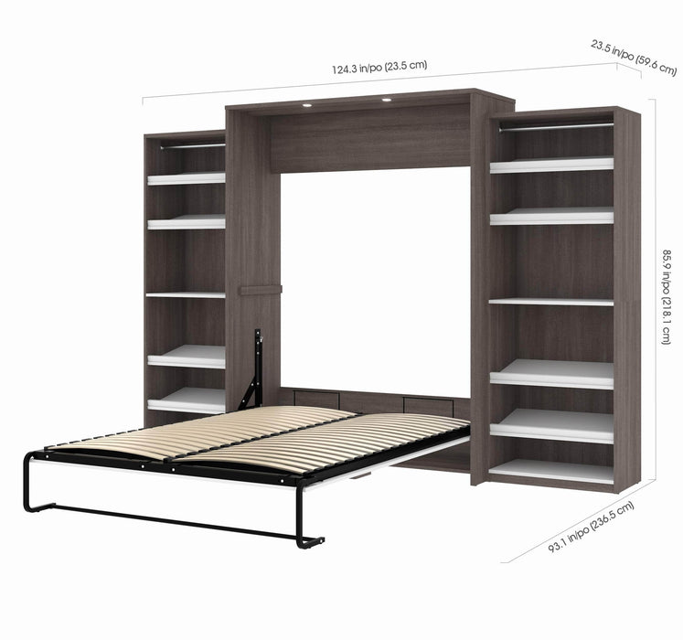Bestar Queen Murphy Bed Cielo Queen Murphy Bed with 2 Storage Cabinets (124W) - Available in 2 Colors