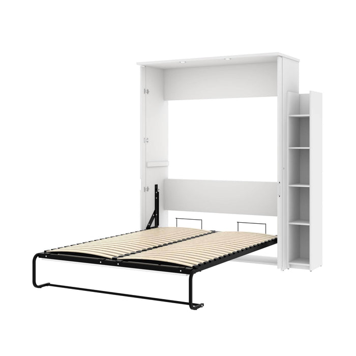 Bestar Queen Murphy Bed White Lumina Queen Murphy Bed and 1 Storage Unit (75”) - White
