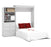 Bestar Queen Murphy Bed White Versatile Queen Murphy Bed and 1 Storage Unit with Drawers (101”) - White